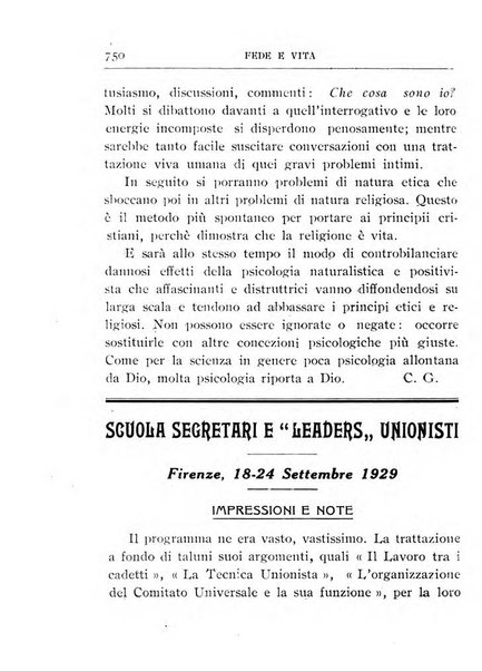 Fede e vita bollettino della Federazione italiana degli studenti per la cultura religiosa