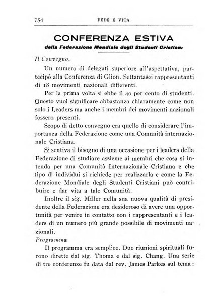 Fede e vita bollettino della Federazione italiana degli studenti per la cultura religiosa