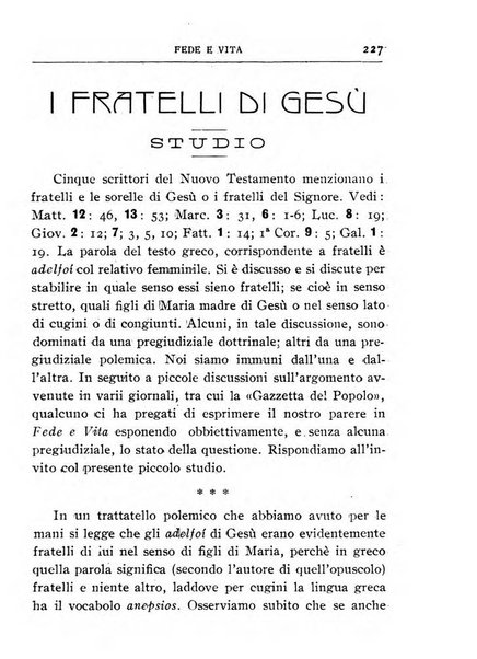 Fede e vita bollettino della Federazione italiana degli studenti per la cultura religiosa