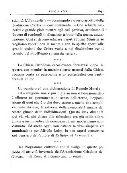 Fede e vita bollettino della Federazione italiana degli studenti per la cultura religiosa