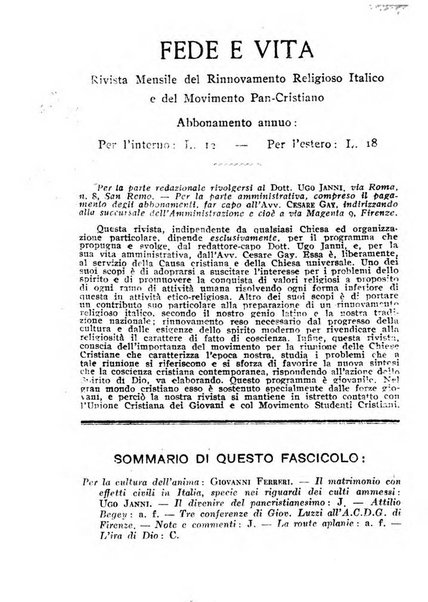 Fede e vita bollettino della Federazione italiana degli studenti per la cultura religiosa