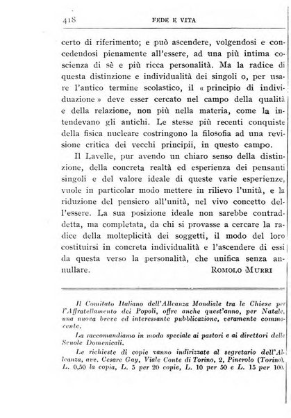 Fede e vita bollettino della Federazione italiana degli studenti per la cultura religiosa