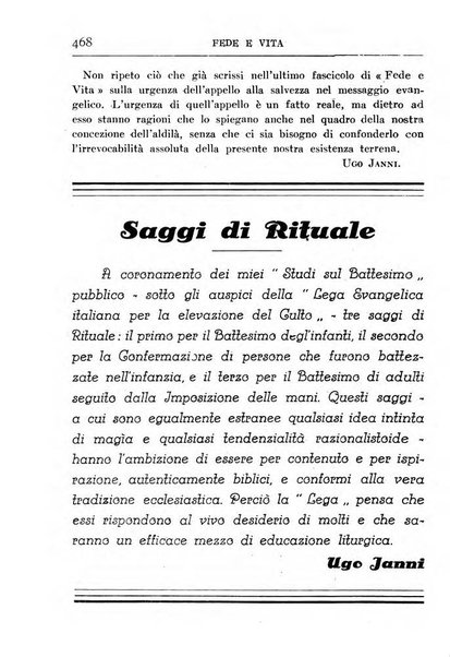 Fede e vita bollettino della Federazione italiana degli studenti per la cultura religiosa