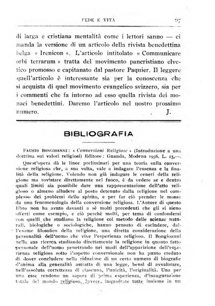 Fede e vita bollettino della Federazione italiana degli studenti per la cultura religiosa