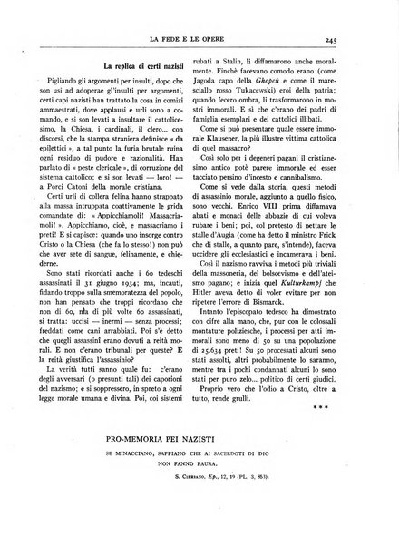 Fides rivista mensile della Pontificia opera per la preservazione della fede in Roma