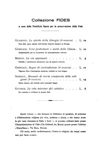 Fides rivista mensile della Pontificia opera per la preservazione della fede in Roma