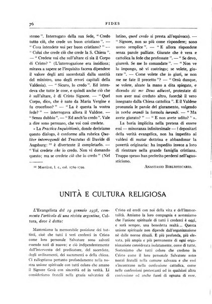 Fides rivista mensile della Pontificia opera per la preservazione della fede in Roma