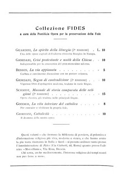 Fides rivista mensile della Pontificia opera per la preservazione della fede in Roma