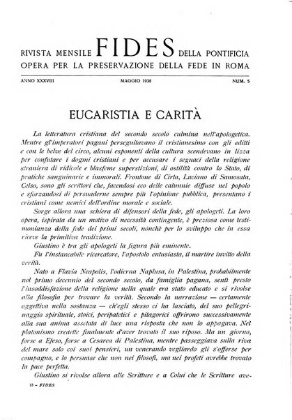 Fides rivista mensile della Pontificia opera per la preservazione della fede in Roma