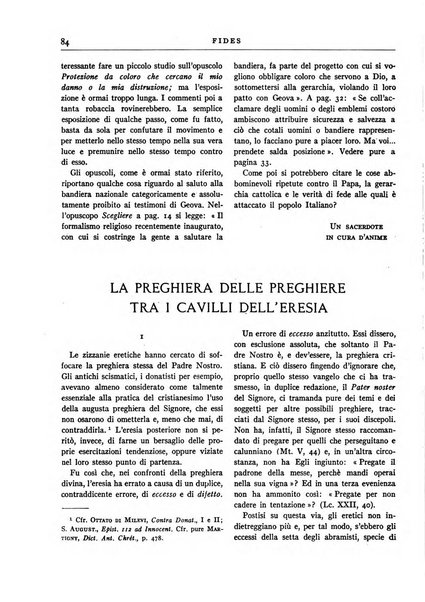 Fides rivista mensile della Pontificia opera per la preservazione della fede in Roma