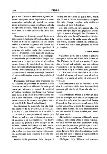 Fides rivista mensile della Pontificia opera per la preservazione della fede in Roma