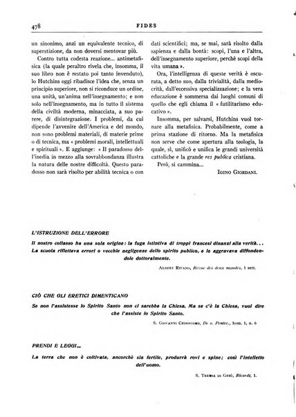 Fides rivista mensile della Pontificia opera per la preservazione della fede in Roma