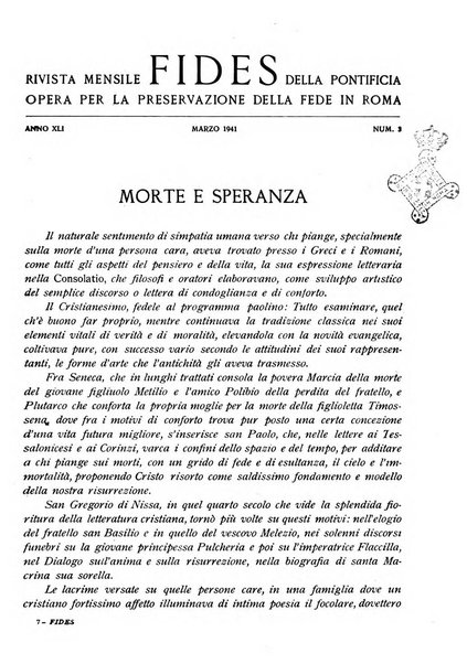 Fides rivista mensile della Pontificia opera per la preservazione della fede in Roma