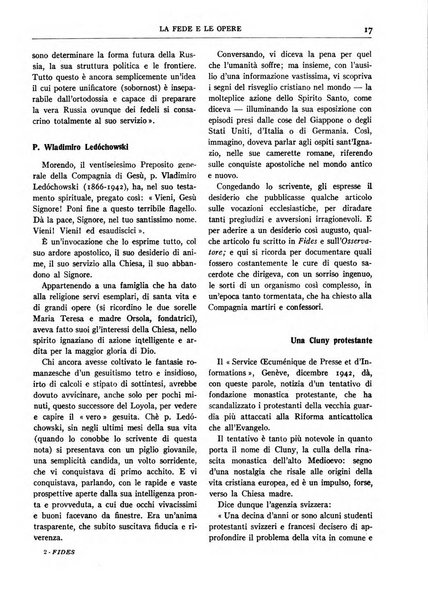 Fides rivista mensile della Pontificia opera per la preservazione della fede in Roma