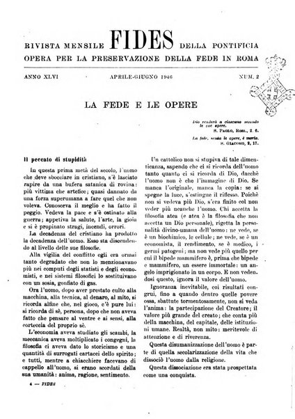 Fides rivista mensile della Pontificia opera per la preservazione della fede in Roma