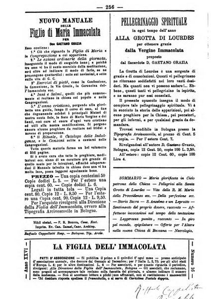 La figlia dell'immacolata periodico bolognese per le giovinette cattoliche