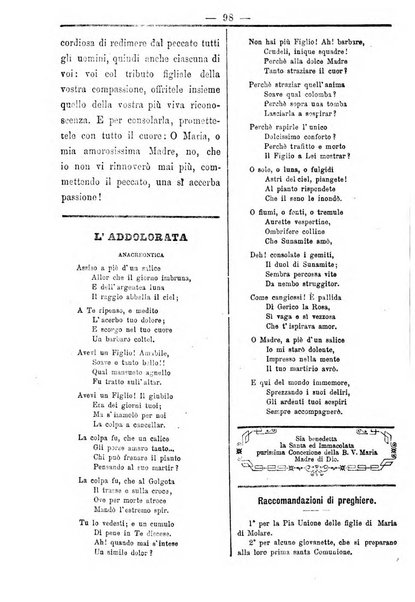 La figlia dell'immacolata periodico bolognese per le giovinette cattoliche