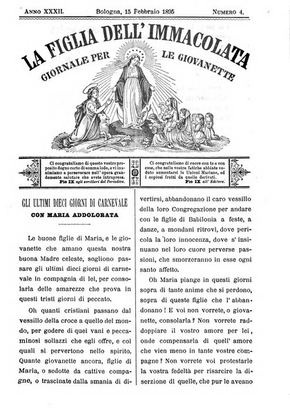 La figlia dell'immacolata periodico bolognese per le giovinette cattoliche