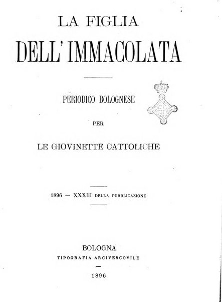 La figlia dell'immacolata periodico bolognese per le giovinette cattoliche