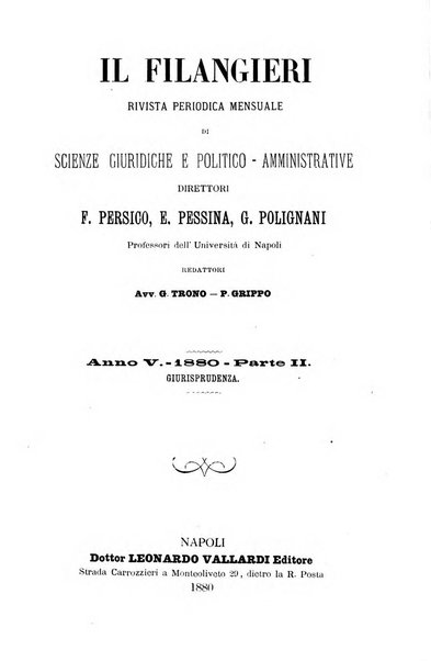 Il Filangieri rivista periodica mensuale di scienze giuridiche e politico-amministrative