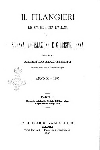 Il Filangieri rivista periodica mensuale di scienze giuridiche e politico-amministrative