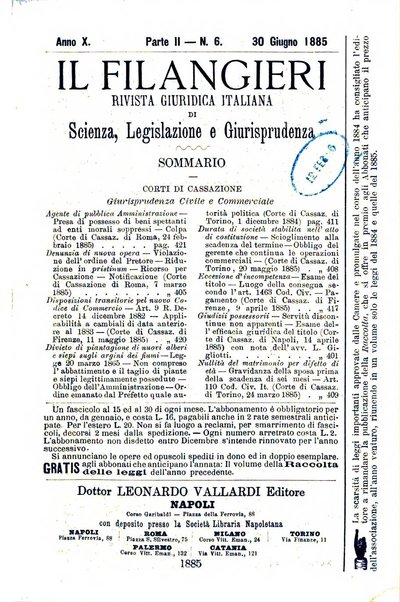 Il Filangieri rivista periodica mensuale di scienze giuridiche e politico-amministrative