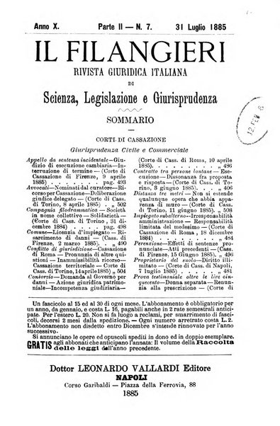 Il Filangieri rivista periodica mensuale di scienze giuridiche e politico-amministrative