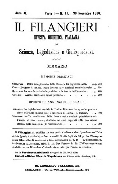 Il Filangieri rivista periodica mensuale di scienze giuridiche e politico-amministrative