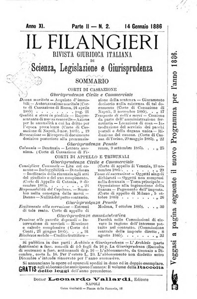 Il Filangieri rivista periodica mensuale di scienze giuridiche e politico-amministrative