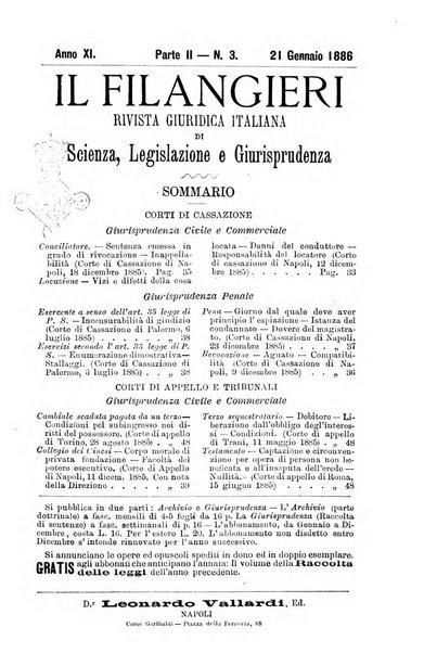 Il Filangieri rivista periodica mensuale di scienze giuridiche e politico-amministrative