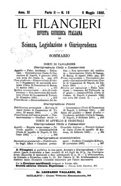 Il Filangieri rivista periodica mensuale di scienze giuridiche e politico-amministrative