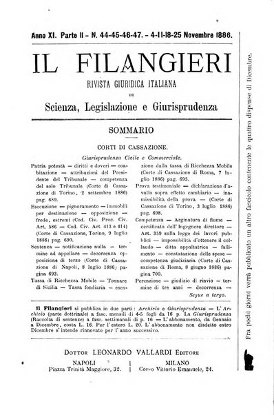 Il Filangieri rivista periodica mensuale di scienze giuridiche e politico-amministrative