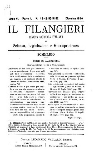 Il Filangieri rivista periodica mensuale di scienze giuridiche e politico-amministrative