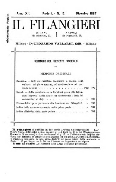 Il Filangieri rivista periodica mensuale di scienze giuridiche e politico-amministrative