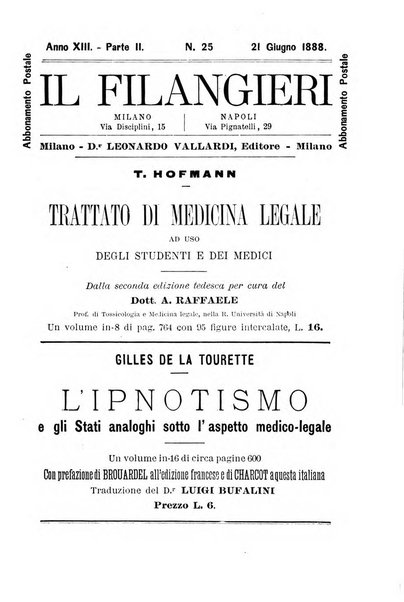 Il Filangieri rivista periodica mensuale di scienze giuridiche e politico-amministrative