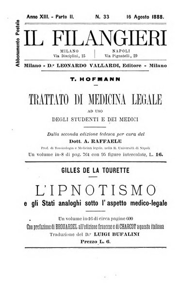 Il Filangieri rivista periodica mensuale di scienze giuridiche e politico-amministrative