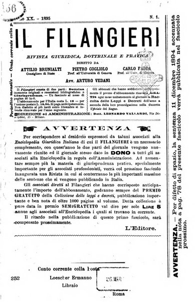 Il Filangieri rivista periodica mensuale di scienze giuridiche e politico-amministrative