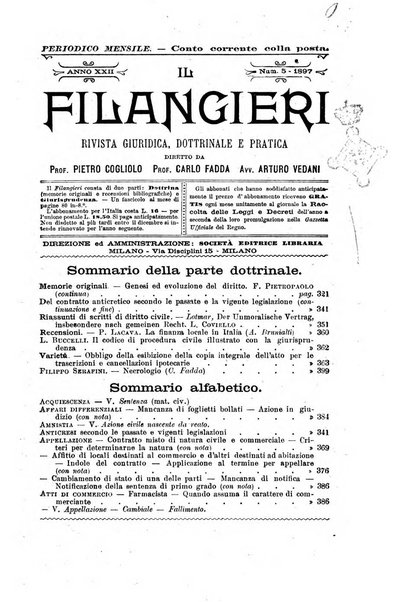 Il Filangieri rivista periodica mensuale di scienze giuridiche e politico-amministrative