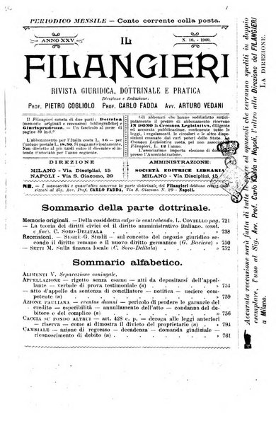 Il Filangieri rivista periodica mensuale di scienze giuridiche e politico-amministrative