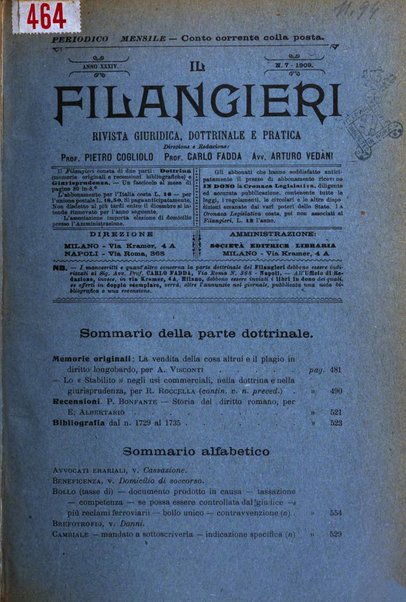 Il Filangieri rivista periodica mensuale di scienze giuridiche e politico-amministrative