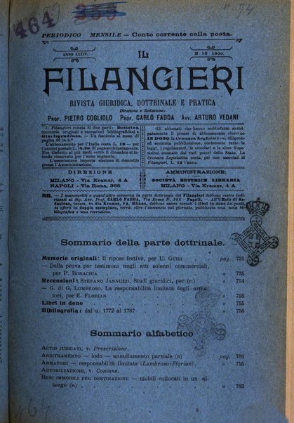 Il Filangieri rivista periodica mensuale di scienze giuridiche e politico-amministrative