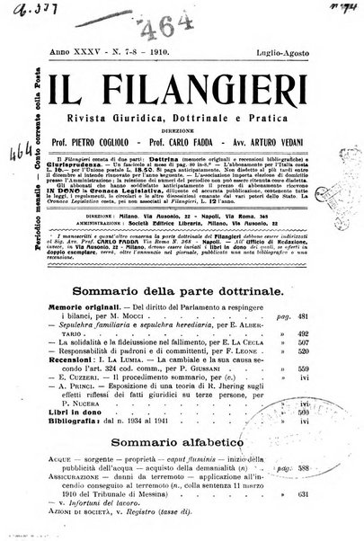 Il Filangieri rivista periodica mensuale di scienze giuridiche e politico-amministrative