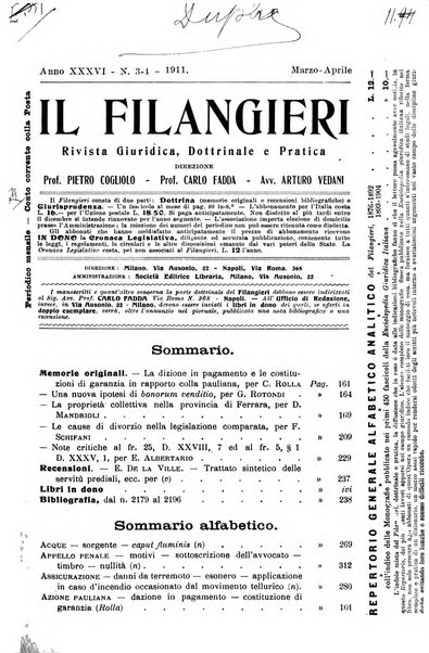 Il Filangieri rivista periodica mensuale di scienze giuridiche e politico-amministrative