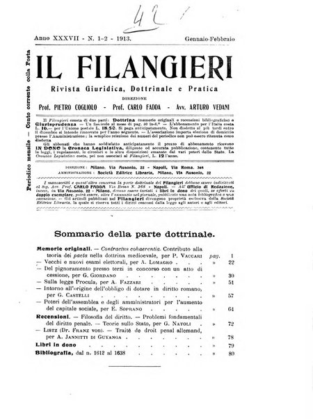 Il Filangieri rivista periodica mensuale di scienze giuridiche e politico-amministrative