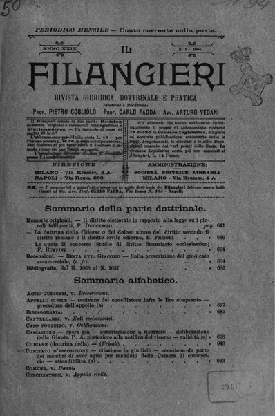 Il Filangieri rivista periodica mensuale di scienze giuridiche e politico-amministrative