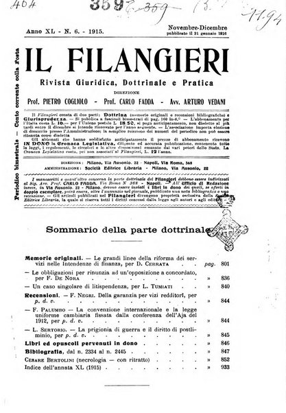 Il Filangieri rivista periodica mensuale di scienze giuridiche e politico-amministrative