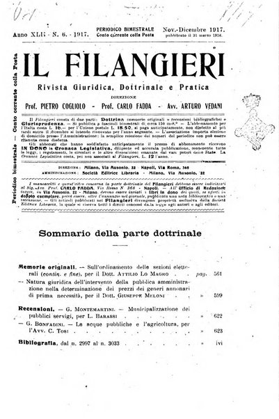 Il Filangieri rivista periodica mensuale di scienze giuridiche e politico-amministrative