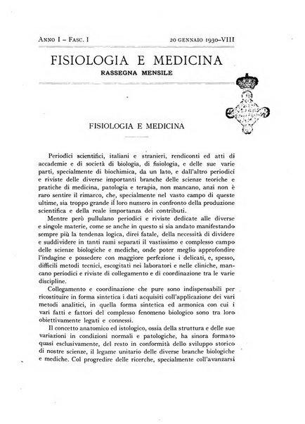 Fisiologia e medicina rassegna mensile