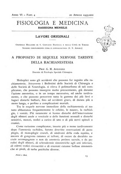 Fisiologia e medicina rassegna mensile