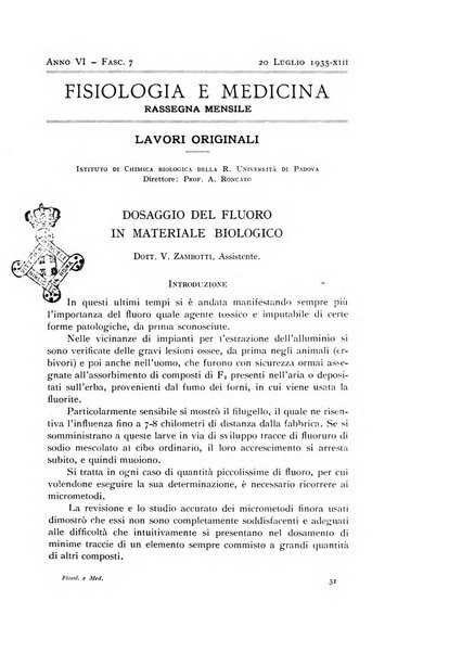 Fisiologia e medicina rassegna mensile